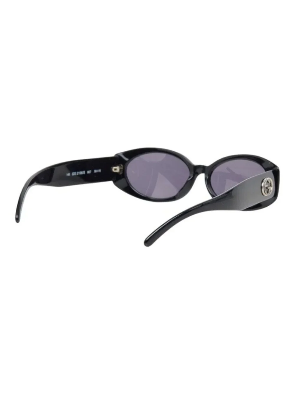 Gucci Vintage Interlocking Cell Frame Sunglasses Eyewear GG Black Acetate